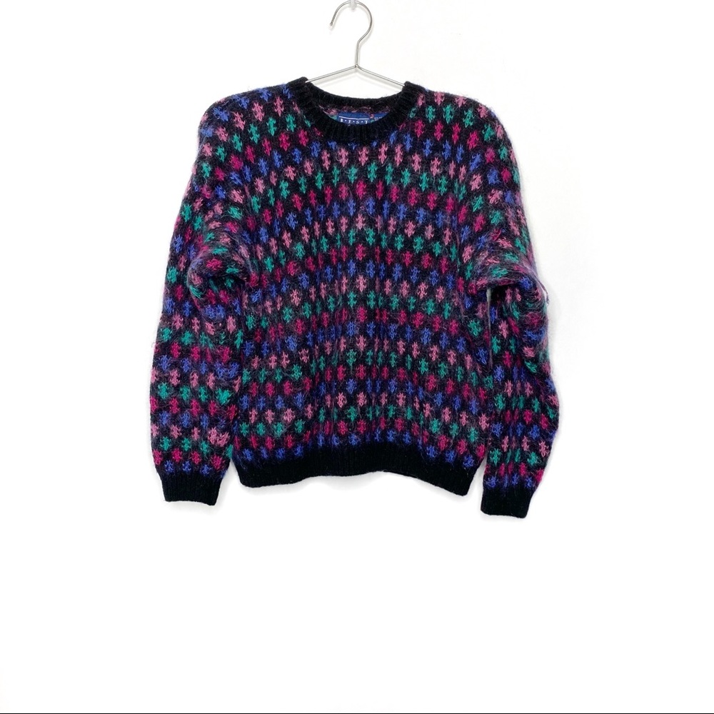 Vintage 90’s/Y2K Colorful Knit Wool Blend Pullover Sweater
